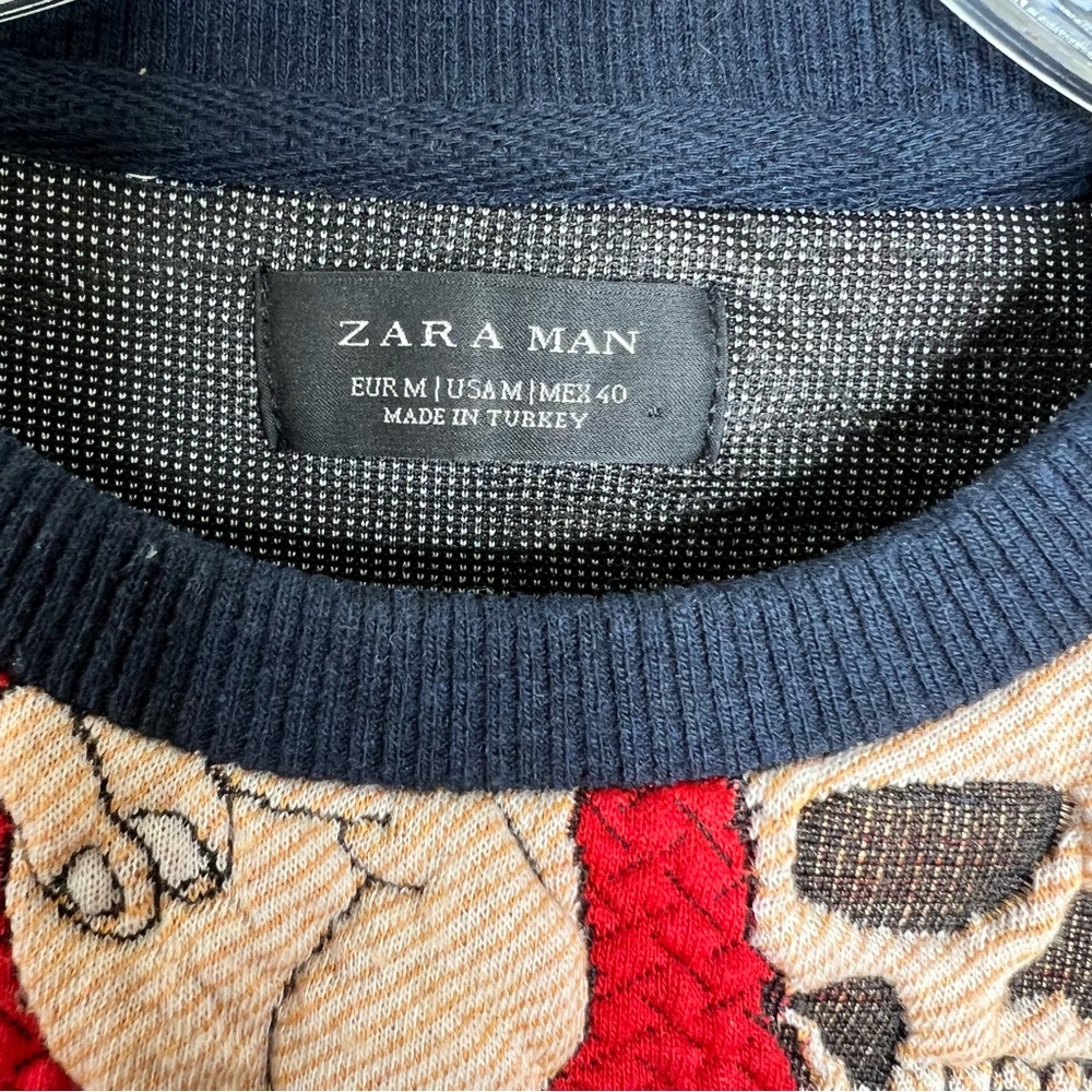 Zara Red Multi Graphic Knit Sweater - Picture 2 of 11